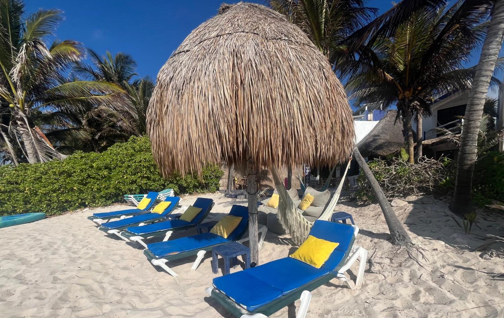 Beachfront Hammock Heaven Akumal Bagian luar foto
