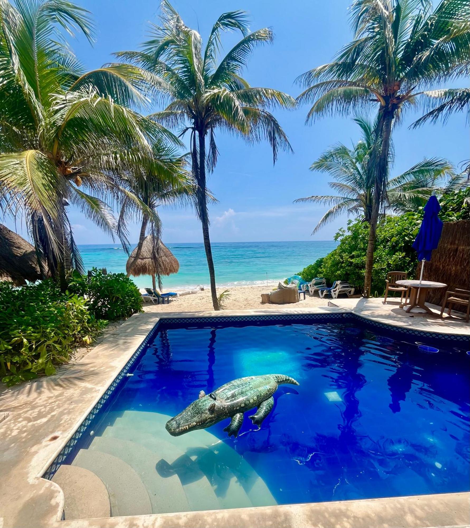 Beachfront Hammock Heaven Akumal Bagian luar foto