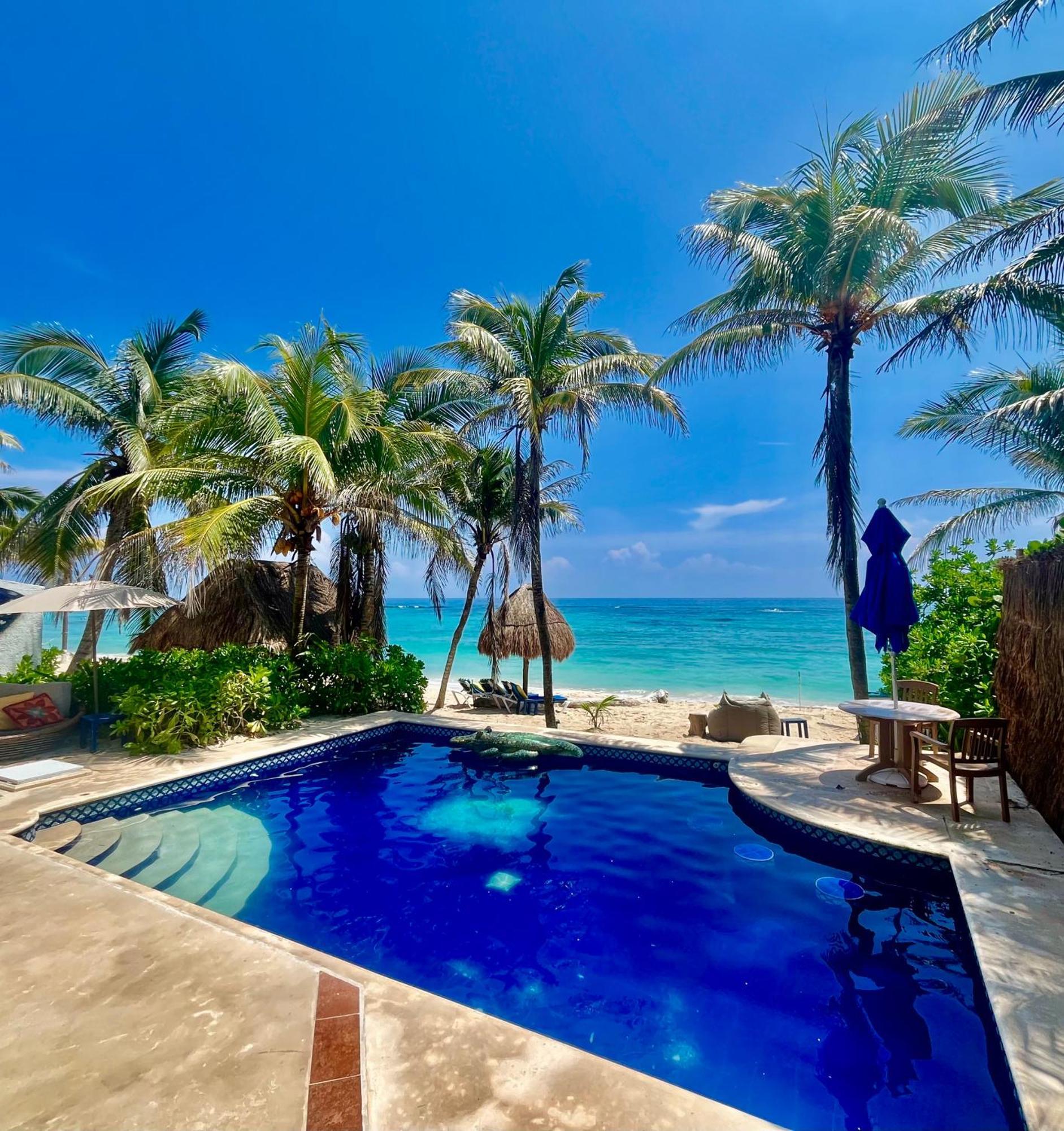 Beachfront Hammock Heaven Akumal Bagian luar foto